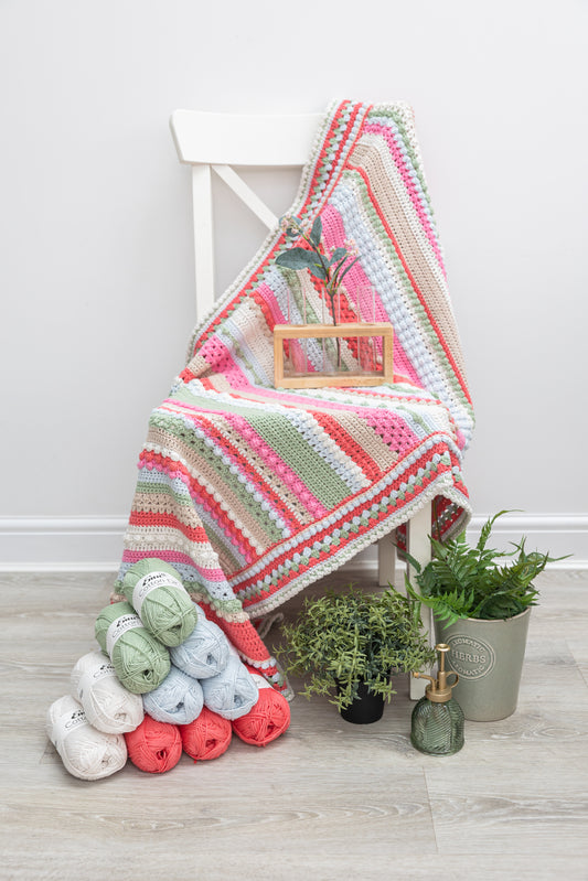 Flower Fields Blanket (1021)  in Emu Cotton DK - Crochet Pattern